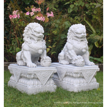 chinese stone carving marble handcarved fu dog statues